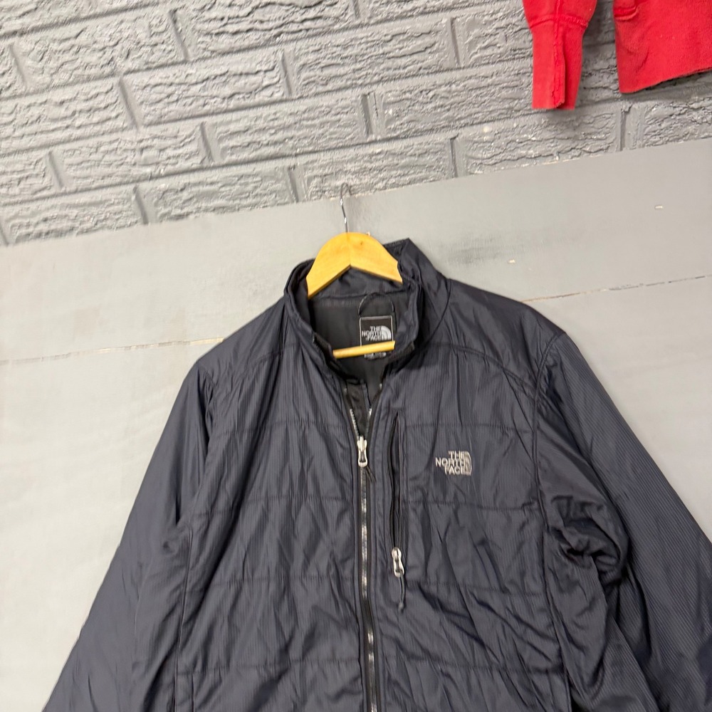 The North Face Mens Black Pinstripe Ripstop Lightweight Puffer‎ Jacket Size M